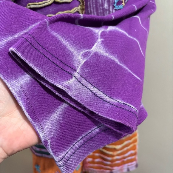 India Boutique Long Sleeve Patchwork Top - Purple & Pink - Size M/L - Picture 6 of 10